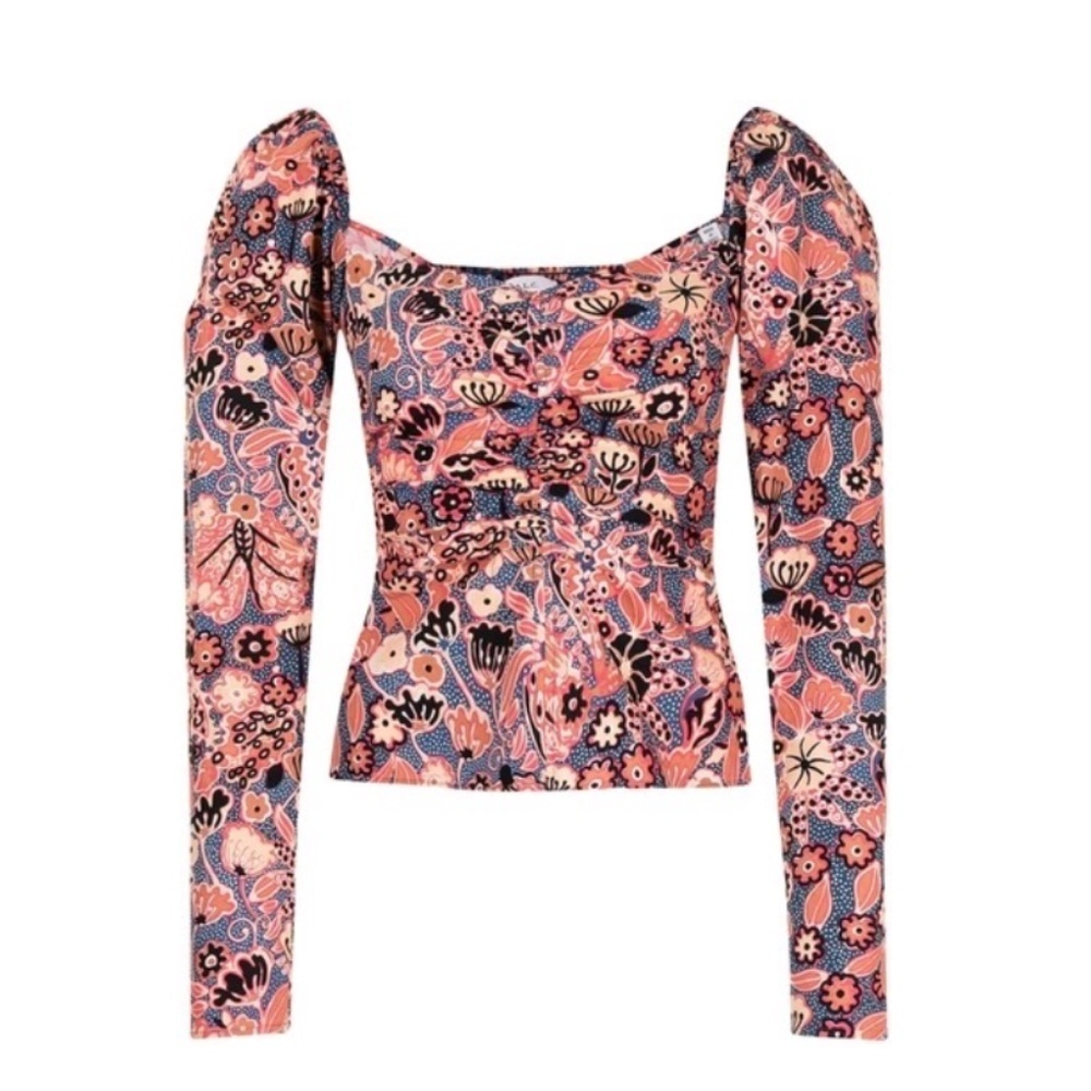 A.L.C. Chandler Top $325 Dark Navy & Chestnut